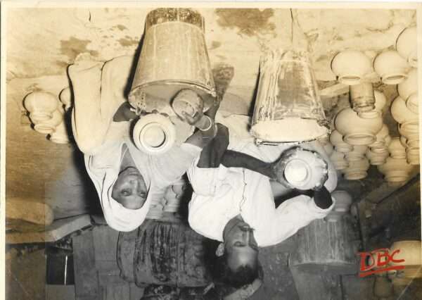 potter cating jars with white colour